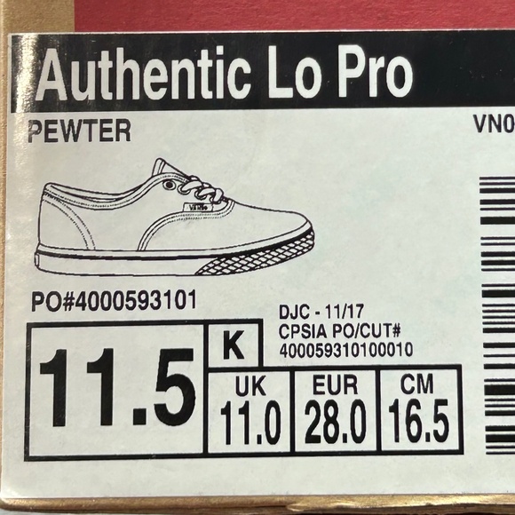 Vans Authentic Lo Pro Pewter Shoes - Picture 9 of 9